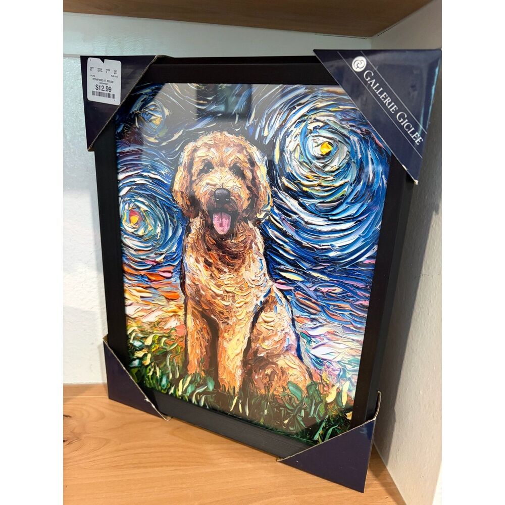 Apricot Goldendoodle Night by Artist Aja Trier NWT
